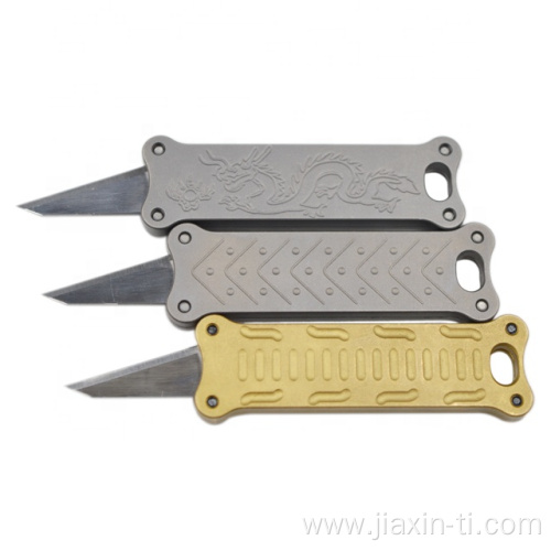 titanium utility mini size keychain pocket sliding knife